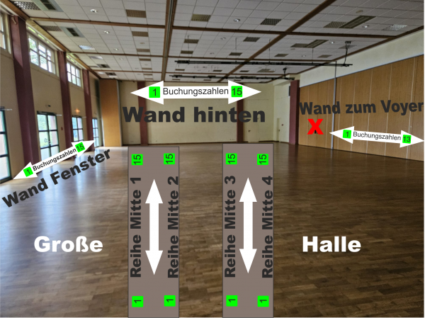 Buchung große Halle